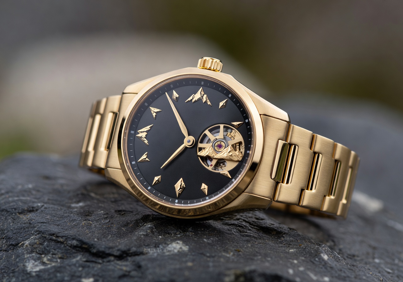 Glintarvex Alpine Limited Edition Gold Watch detail