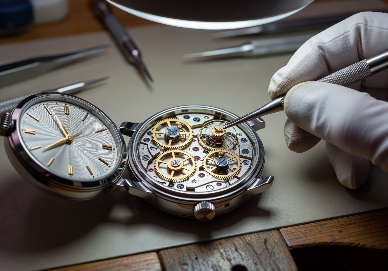 Glintarvex Classic Automatic Watch showing intricate hand assembly