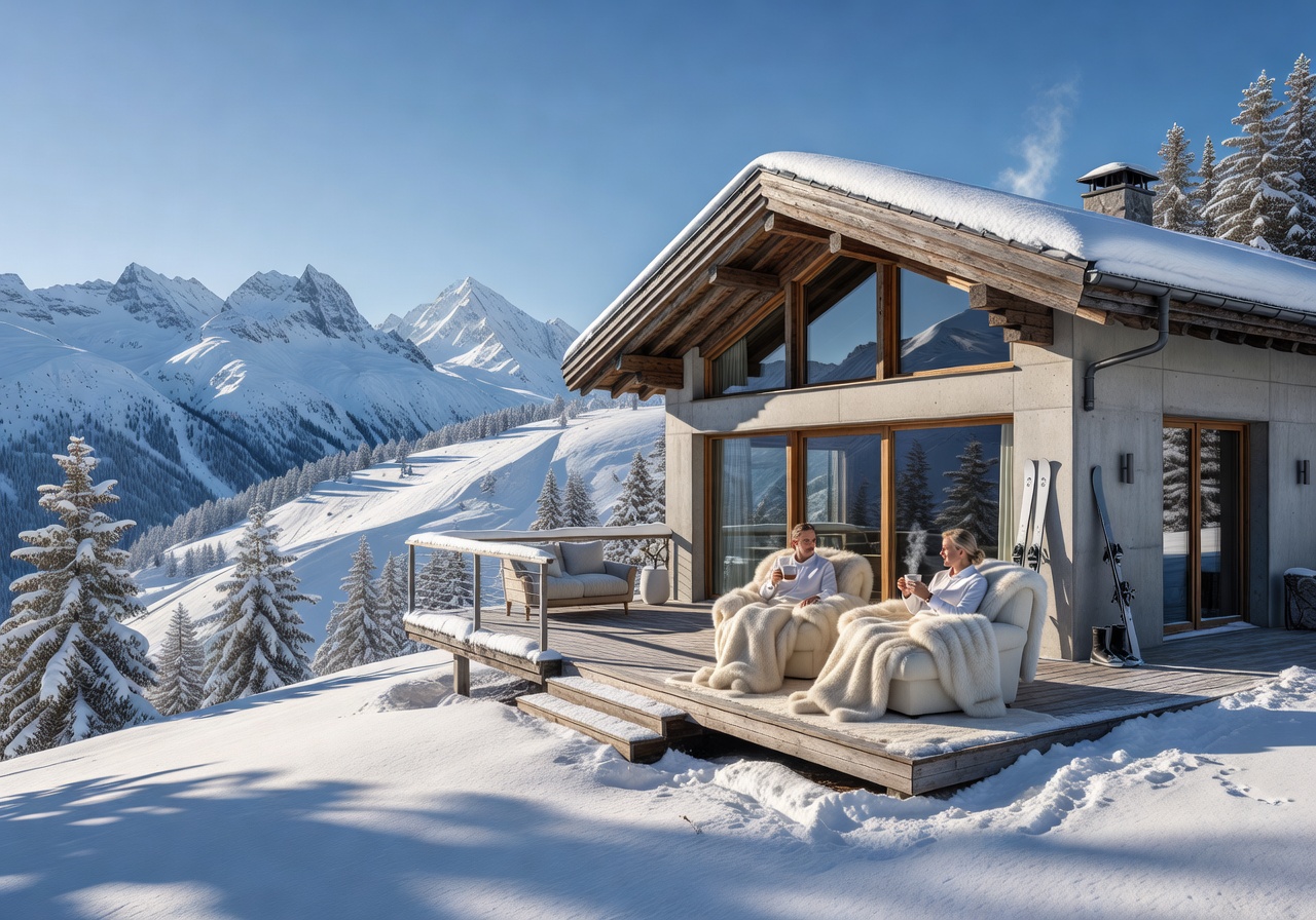 Swiss Alps snowy mountains landscape luxury lifestyle